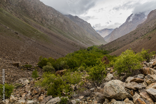 Jizev (Jizeu, Geisev or Jisev) valley in Pamir mountains, Tajikistan