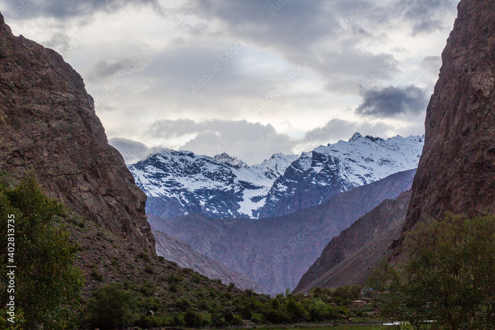 Jizev (Jizeu, Geisev or Jisev) valley in Pamir mountains, Tajikistan