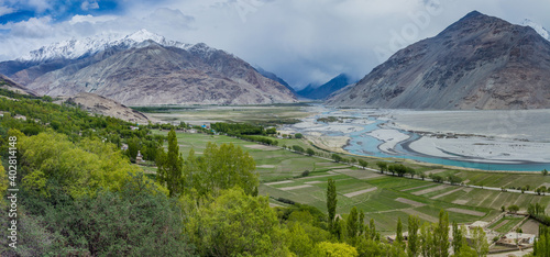 Wakhan valley between Tajikistan and Afghanistan photo