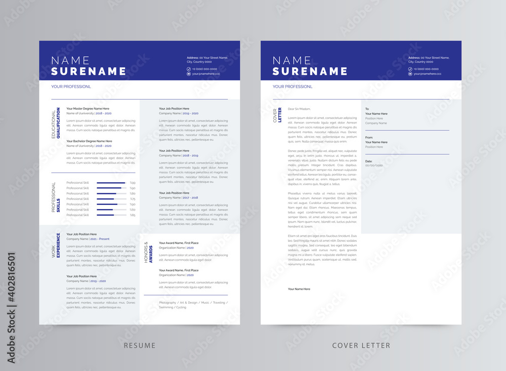 Clean And Modern Resume/CV Template Design Clean And Modern Resume/CV Template Design