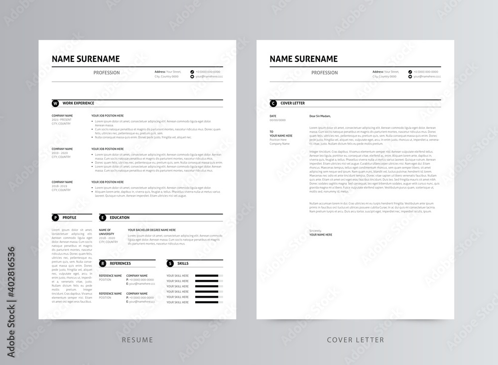 Clean And Modern Resume/CV Template Design