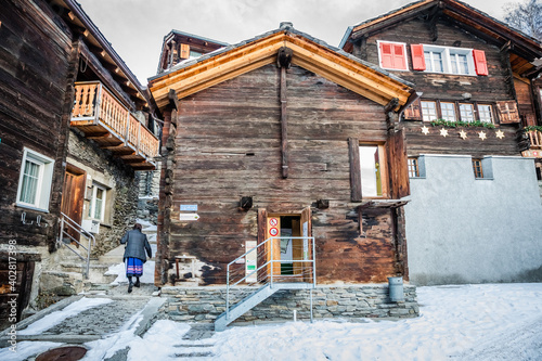 Village of Grimentz. Swiss Alps