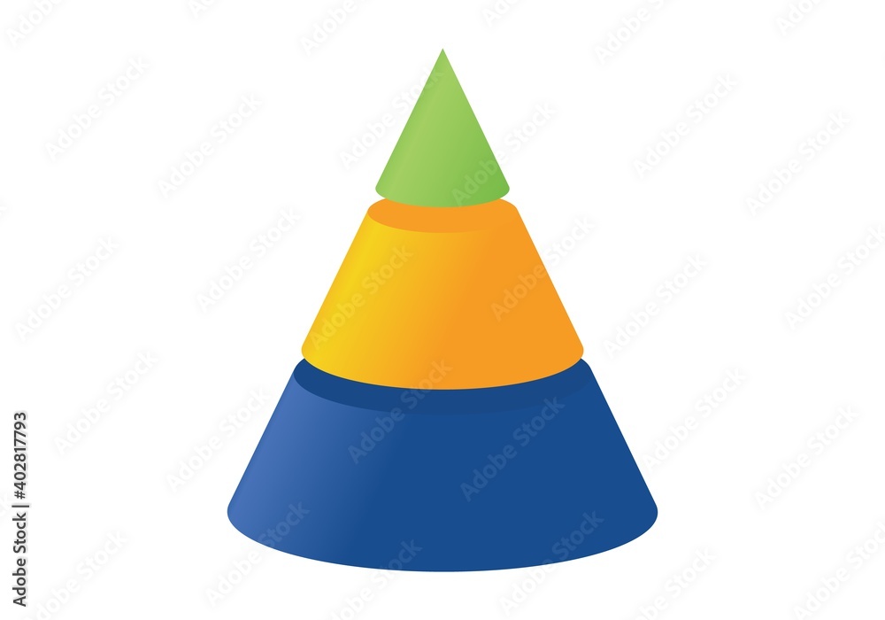 3D illustration infographic with cone. 3D illustration infographic with cone.