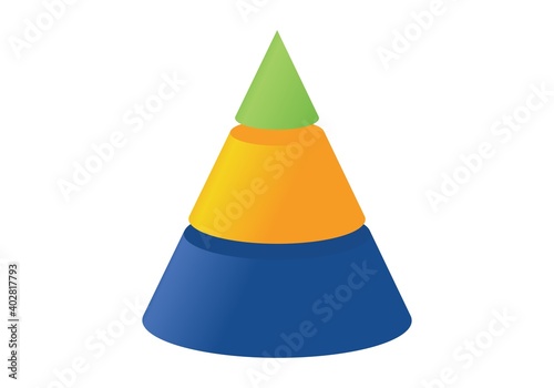 3D illustration infographic  with cone. photo