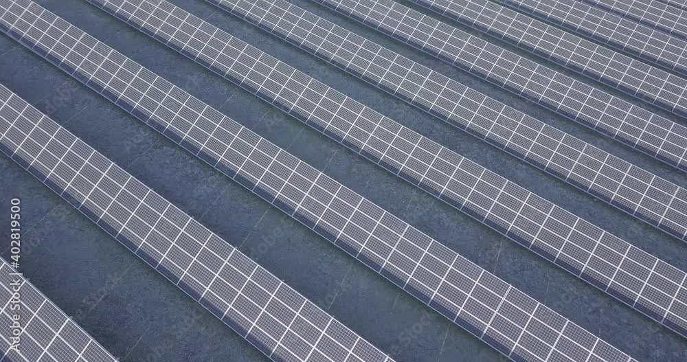 Aerial view of a solar farm producing clean renewable sun energy, industrial landscape Aerial view of a solar farm producing clean renewable sun energy, industrial landscape