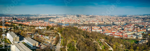 Panorama of Prague above Kinskeho Garden 