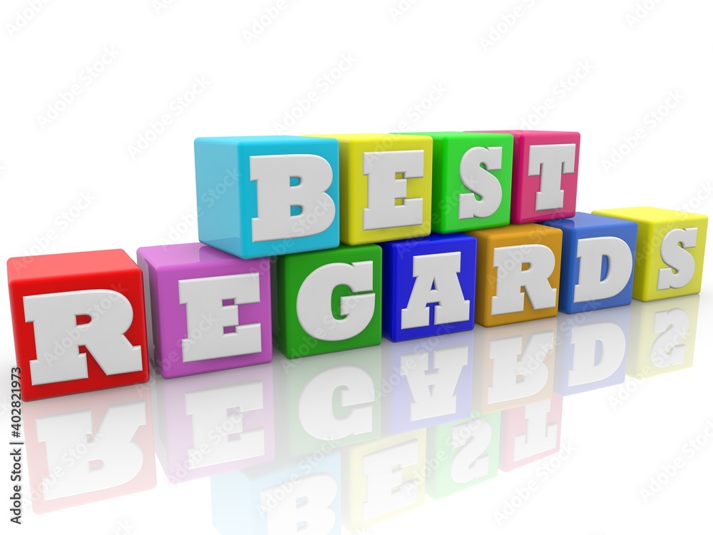 BEST REGARD concept on colored toy blocks BEST REGARD concept on colored toy blocks