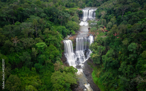 Fototapeta Naklejka Na Ścianę i Meble -  Long exposure image of Bousra Waterfall in Mondulkiri, Cambodia