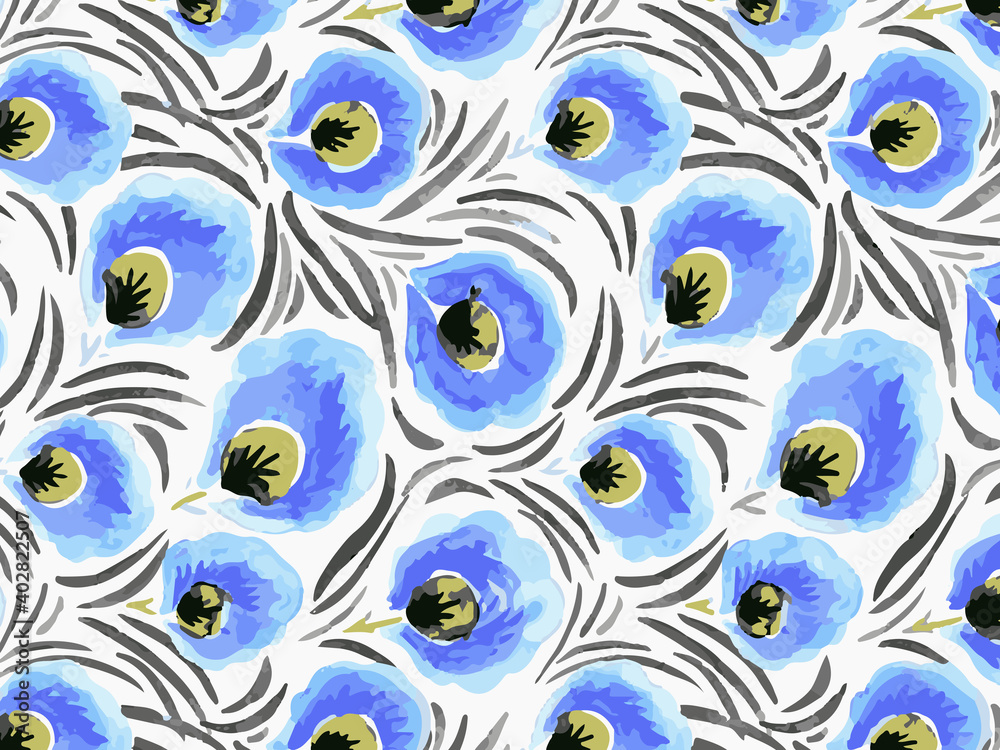 Fototapeta premium Floral pattern, ethnic floral design