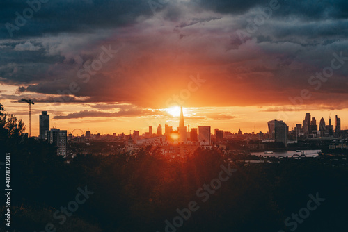 sunset over the city of London © Adrian