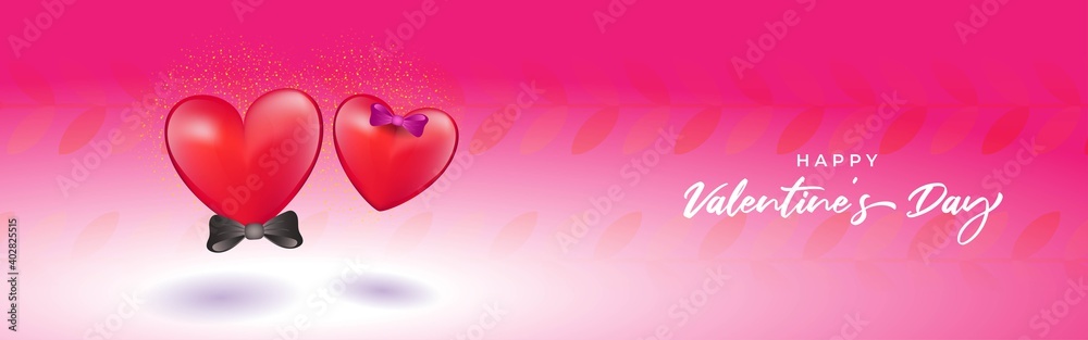 vector illustration for Happy Valentine's Day concept backgrounds with hearts, ribbons