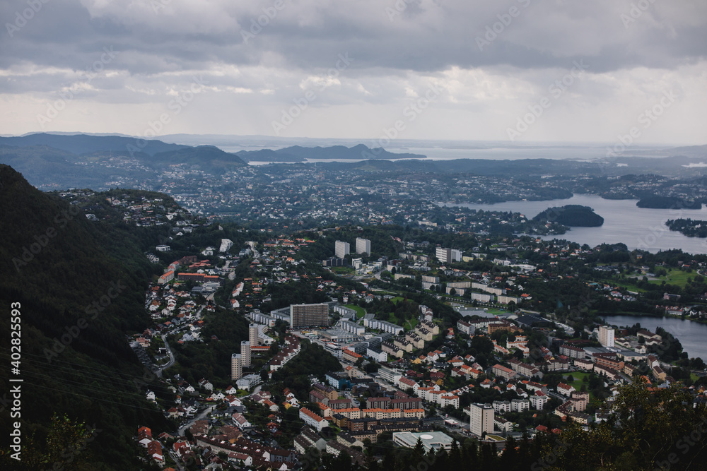 Obraz premium Aerial view of Bergen, Norway
