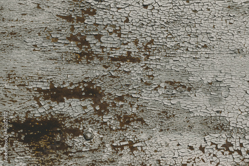 Old Peeling Paint on Rusty Metal Grunge Background. close up