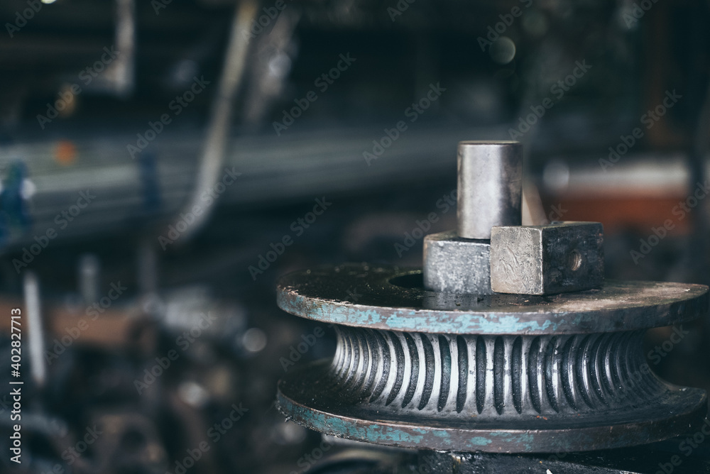 Lathe machine tool in industrial manufacturing factory, engineering work production Lathe machine tool in industrial manufacturing factory, engineering work production