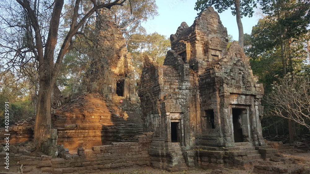 Cambodia. Preah Palilaj Temple. Located inside Angkor Thom, approximately 400 m north of the Phimeanakas Temple. Built in the XIII or XIV centuries in the Bayon style. Siem Reap province.