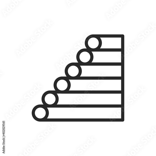 Rolled metal color line icon. Pictogram for web page, mobile app, promo.