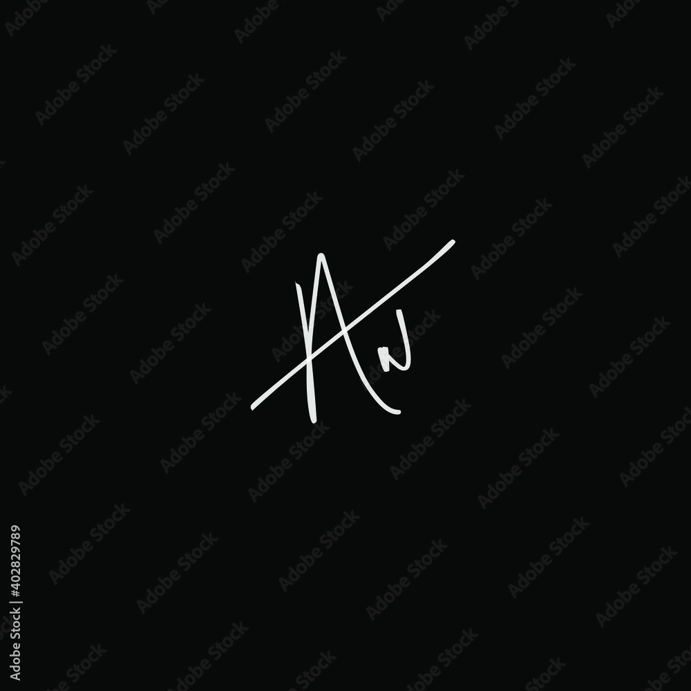 AN handwritten logo for identity black background
