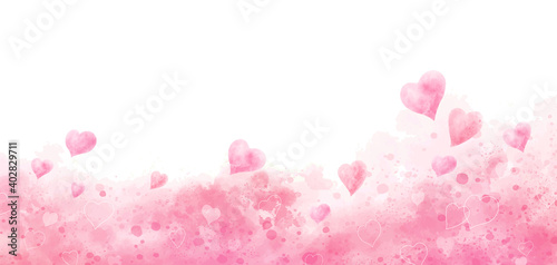 Valentine's day and wedding background design of watercolor hearts vector illustration