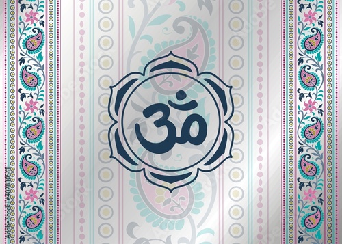 aum syllable , paisley design ,Hinduism , India	