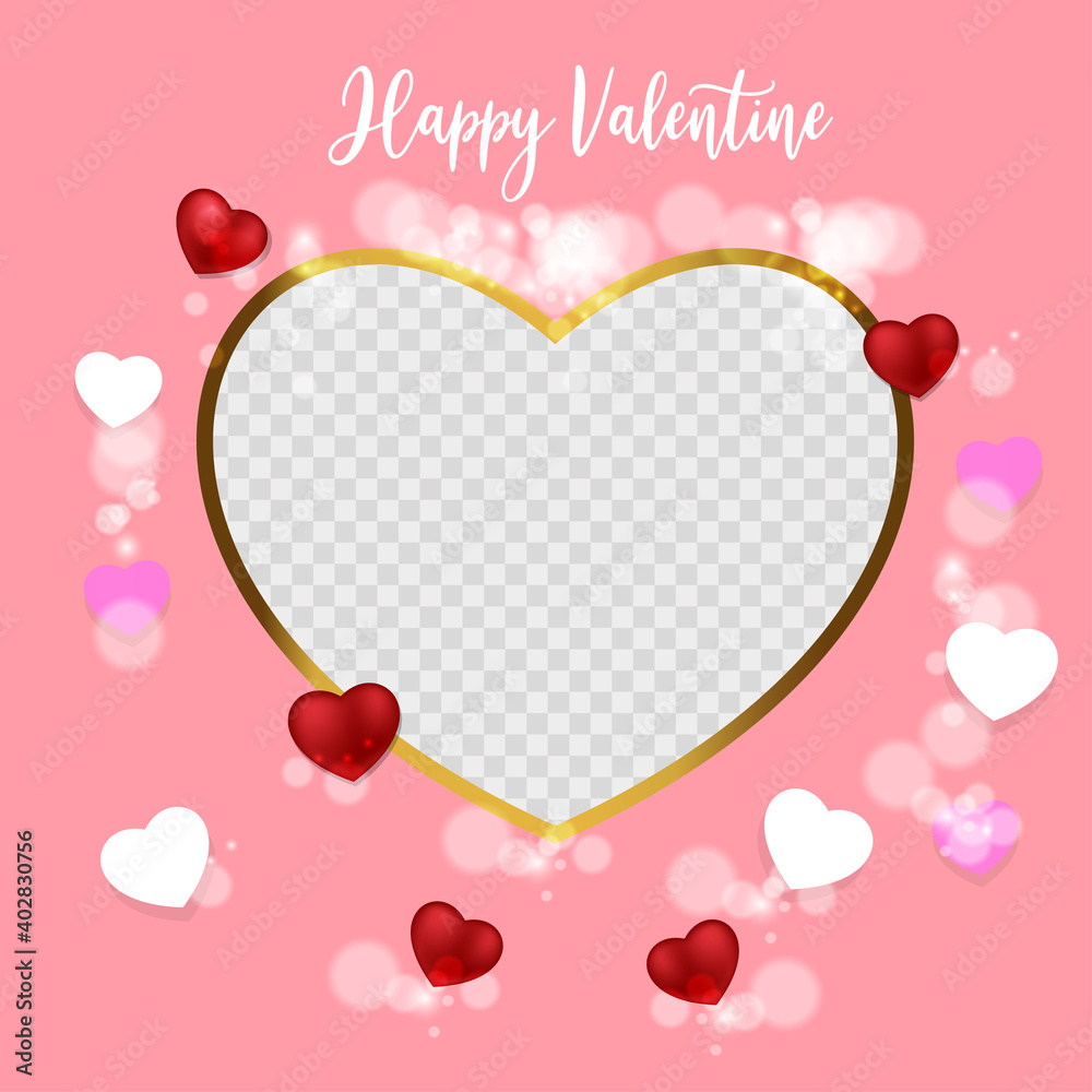 sweet template photo frames on the day of love (Valentine)