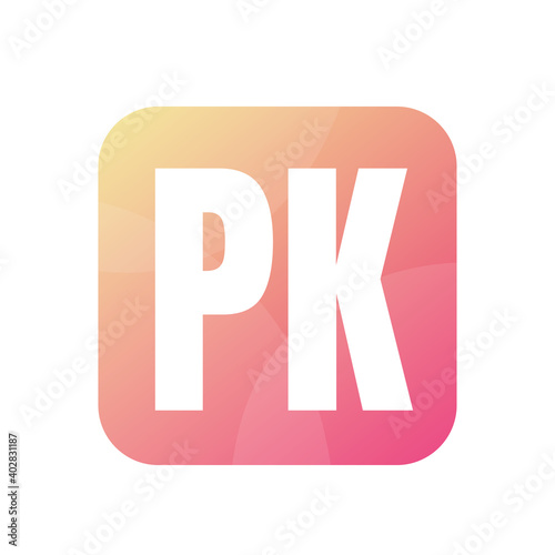 PK Letter Logo Design With Simple style