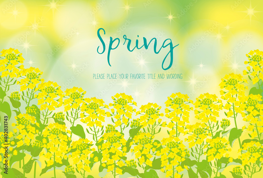 春の菜の花イラストの背景素材stock Vector Adobe Stock