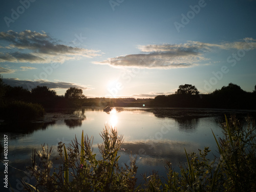 sunset over the river