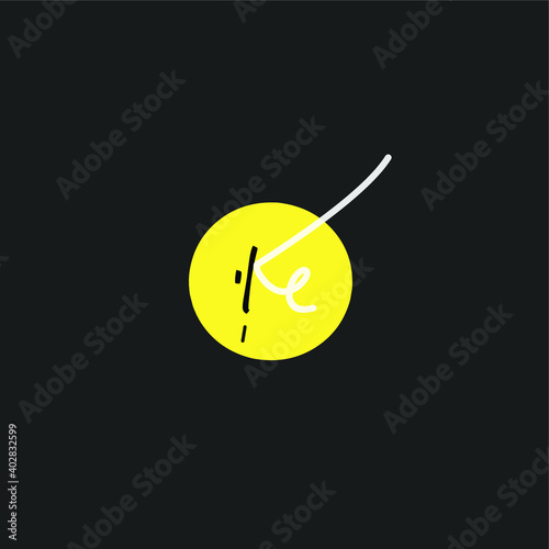 Ke handwritten logo for identity black background