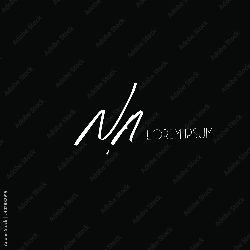 NA initial handwriting black background NA initial handwriting black background