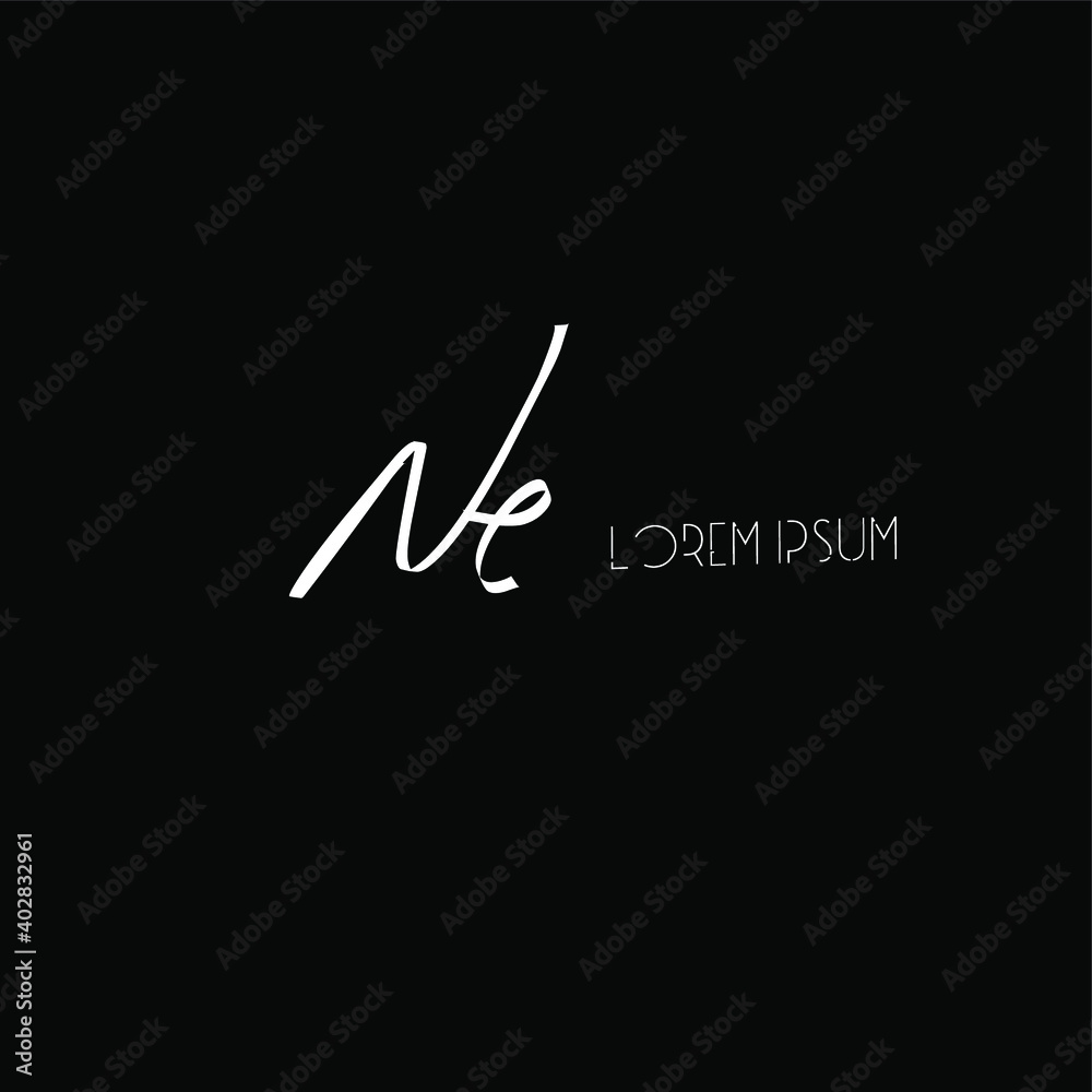 Ne initial handwriting black background