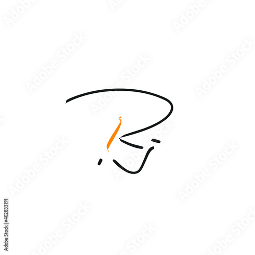 Rj handwritten logo for identity white background