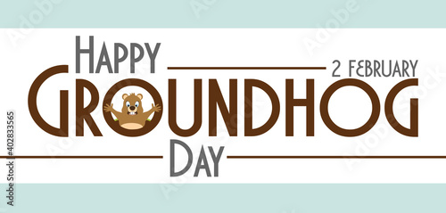 Happy Groundhog Day February 2th holiday, illustration.