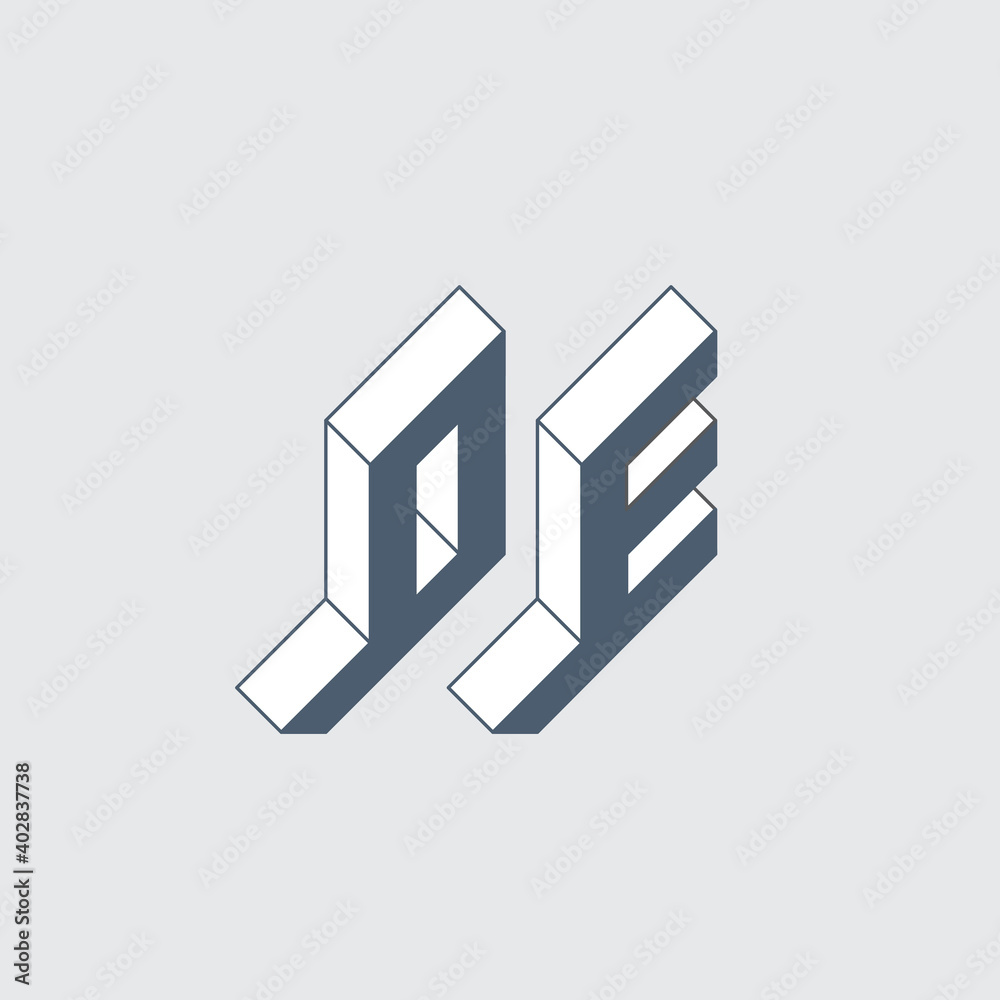 OE - 2-letter code. Isometric 3d font for design. Number 0 and letter E - Vector Monogram or logotype. O and E - Three-dimension letters. OE - 2-letter code. Isometric 3d font for design. Number 0 and letter E - Vector Monogram or logotype. O and E - Three-dimension letters.