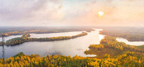 Aerial landscape of Belarus photo