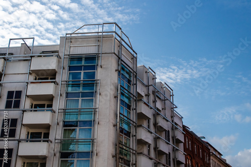 construction sites for new residential and apartment buildings around Berlin's