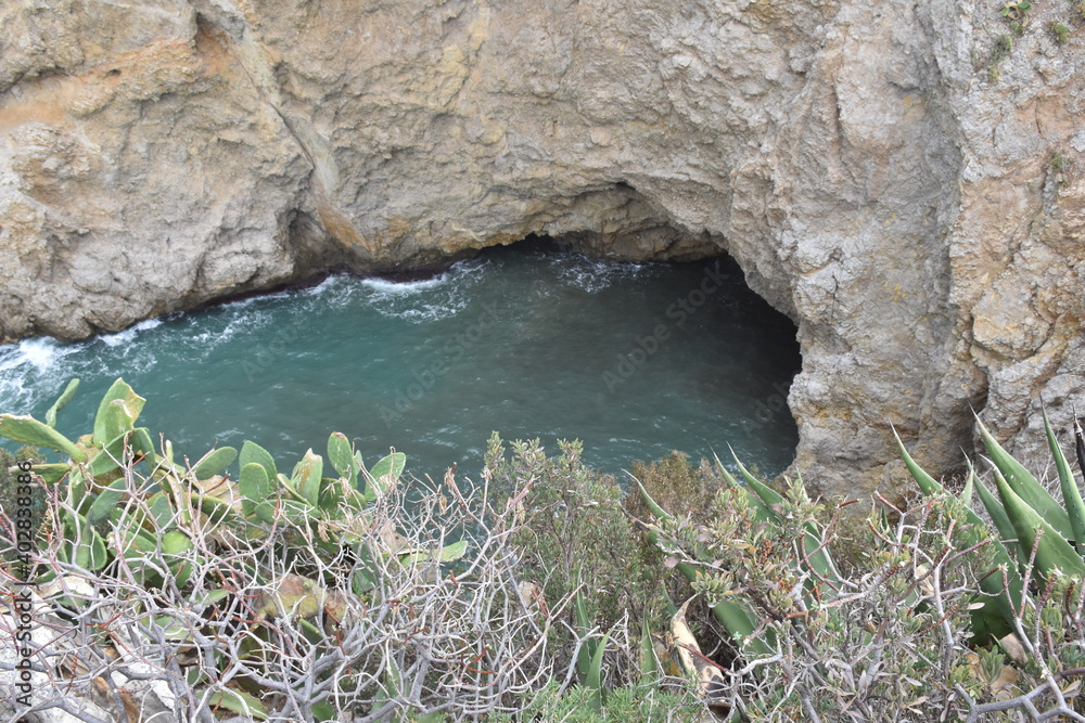 Grotta delle colombe, comune di Terrasini Palermo, Scorcio della scogliera di San Cataldo (Terrasini) Per molti conosciuta come