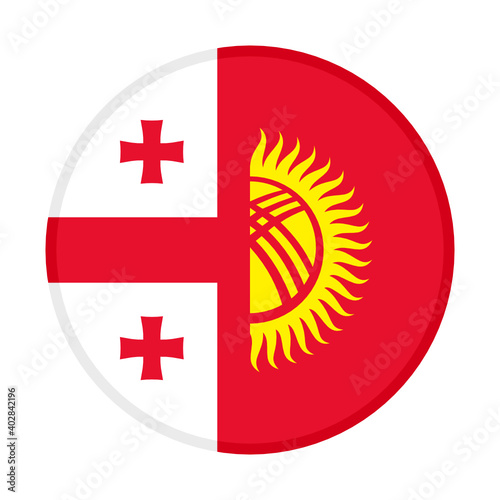 round icon with georgia and kyrgyzstan flags	
