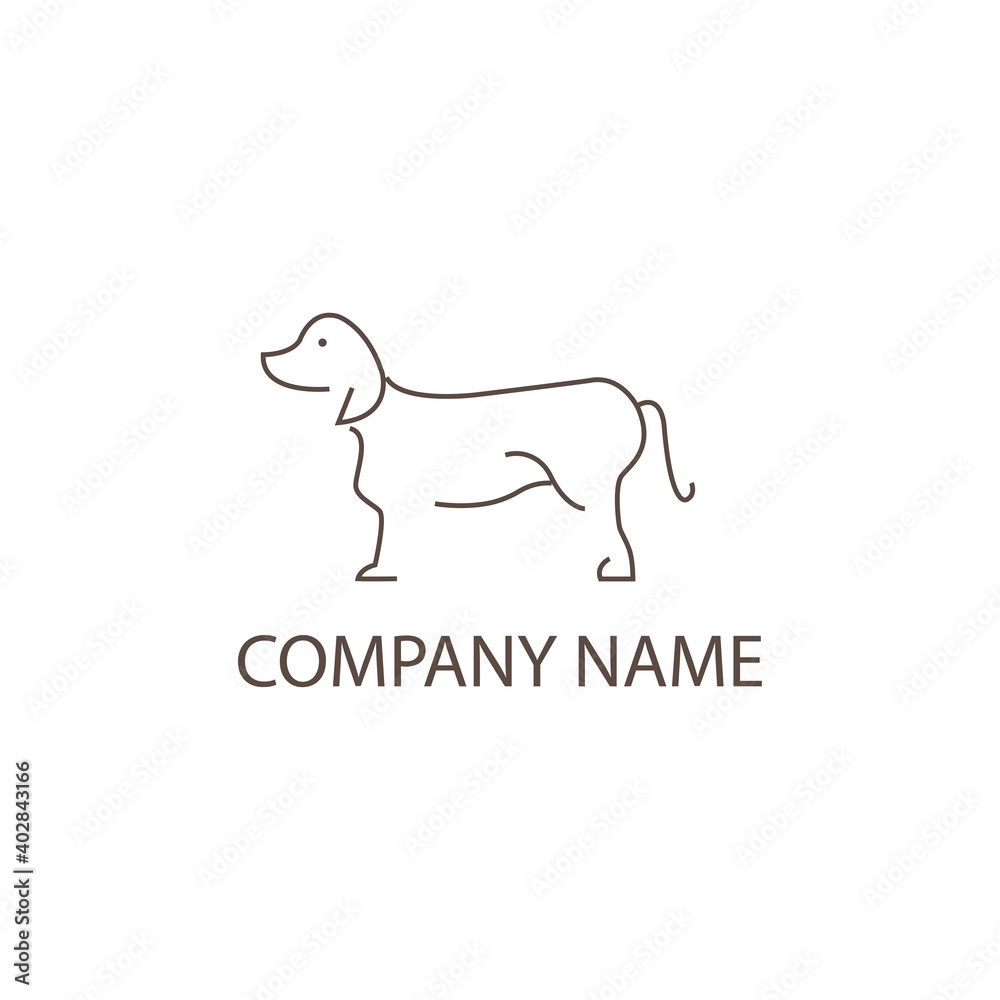 dog logo simple line illustration template brand design vector dog logo simple line illustration template brand design vector