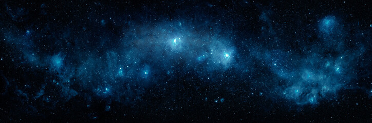 Space scene with stars in the galaxy. Panorama. Universe filled with stars, nebula and galaxy,. Elements of this image furnished by NASA