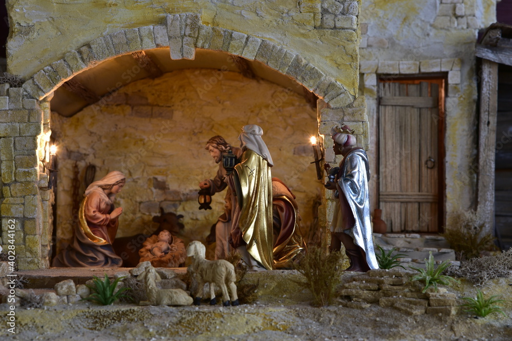 Weihnachtskrippe orientalisch, Orient, heilige Nacht, Weihnachten 
