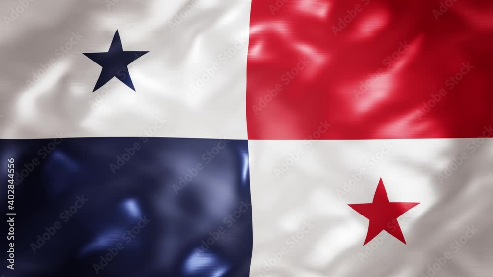 Realistic looping 3D animation of the national flag of Panama rendered in UHD Realistic looping 3D animation of the national flag of Panama rendered in UHD