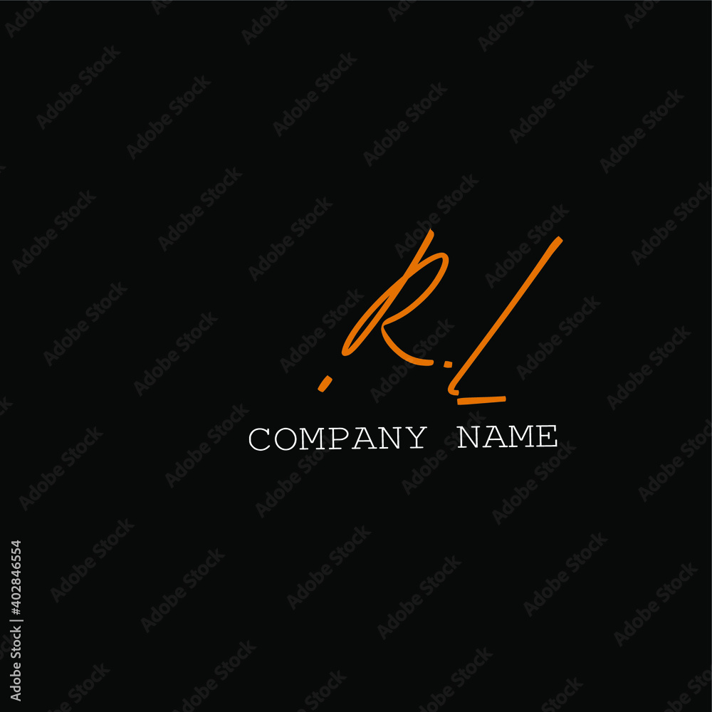 RL handwritten logo for identity RL handwritten logo for identity