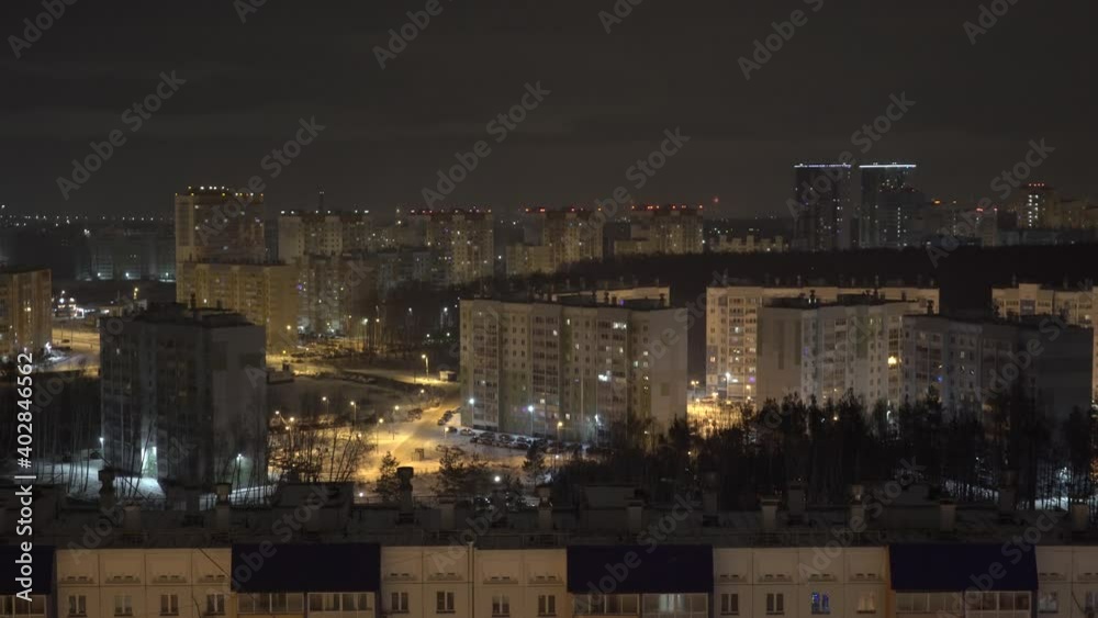Fireworks overlooking the cityscape of Chelyabinsk at night on the new year Fireworks overlooking the cityscape of Chelyabinsk at night on the new year