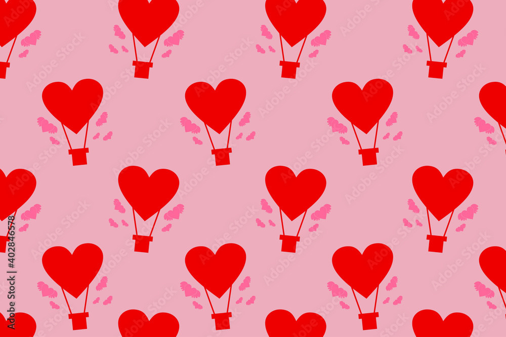Vector Illutration Valentine Digital Paper, Valentine Pattern, Valentine Sublimation