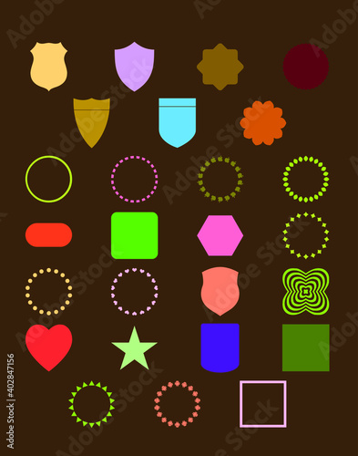 vector works emblem frame and logo pattern