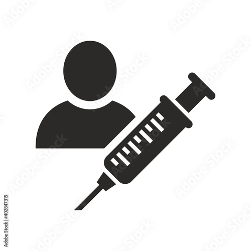 Vaccine icon. Mass vaccination against Coronavirus (Covid-19). Protection against coronavirus. Vector icon isolated on white background.