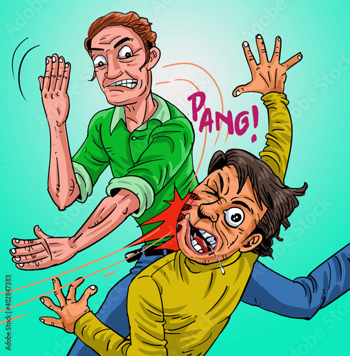A man is slapped by an angry man