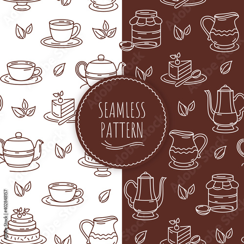 Seamless tea pattern.