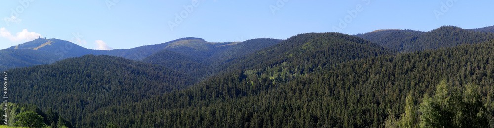 Fototapeta premium Bayerischer Wald, Hügellandschaft, Mittelgebirge, Bayern, Deutschland, Europa, Panorama