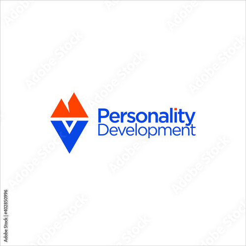 personality coaching logo abstract element brand with development concept for training template idea